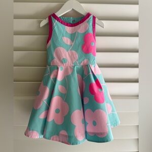 Floral Kids Dress in Pink and Blue